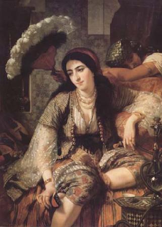 Ange Tissier Une Algerienne et son esclave (mk32) oil painting image